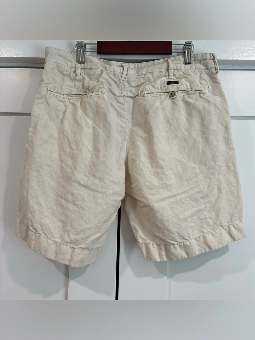 Faherty Malibu Shorts Mens 31 Tan Chino Linen Blend Summer Resort Preppy Casual